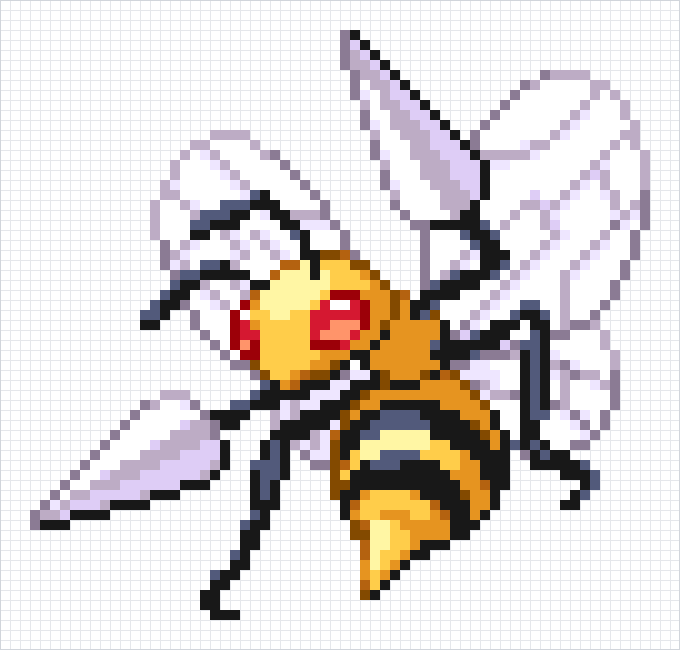 Beedrill Pixel Art Grid