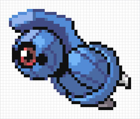 Beldum Pixel Art Grid
