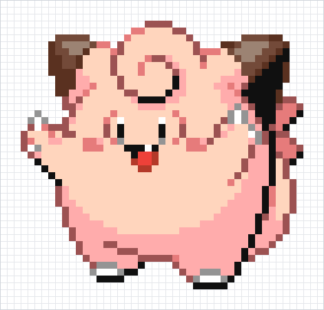 Clefairy Pixel Art Grid