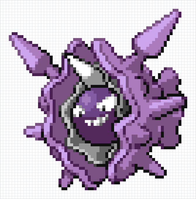 Cloyster Pixel Art Grid