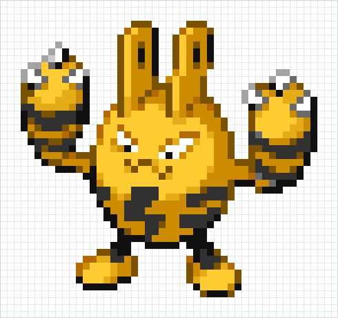 Elekid Pixel Art Grid