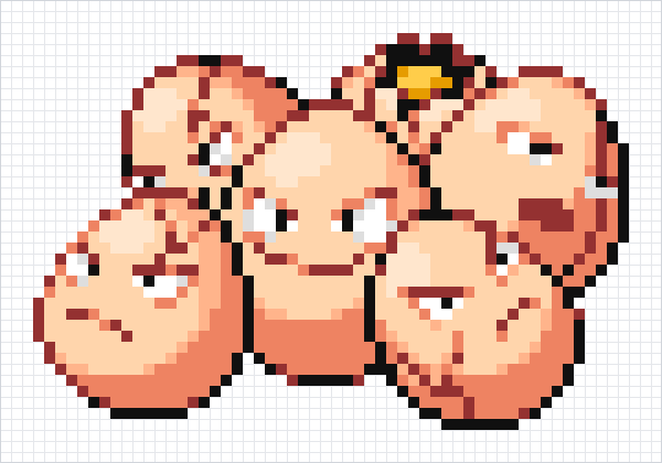 Exeggcute Pixel Art Grid