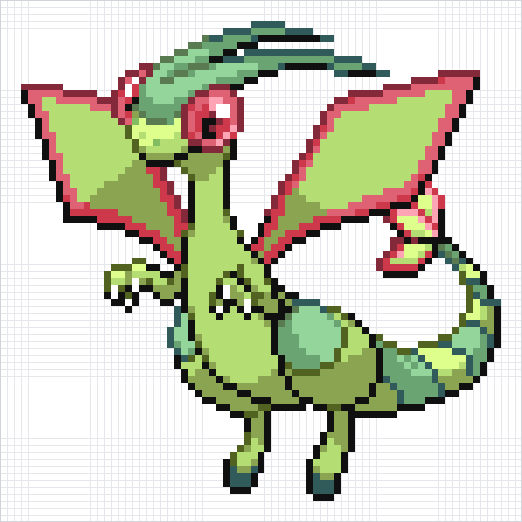 Flygon Pixel Art Grid