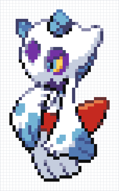 Froslass Pixel Art Grid