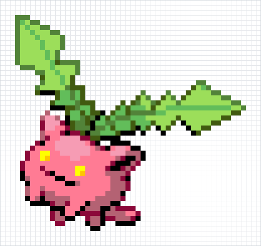 Hoppip Pixel Art Grid