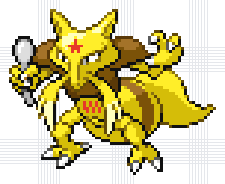 Kadabra Pixel Art Grid