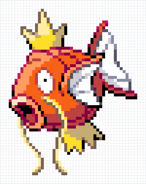 Magikarp Pixel Art Grid