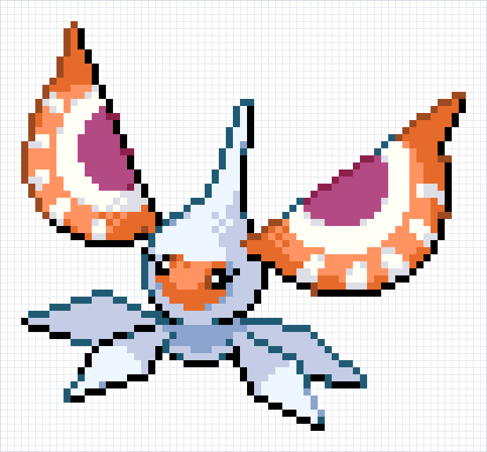 Masquerain Pixel Art Grid