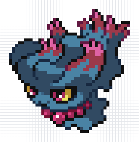 Misdreavus Pixel Art Grid