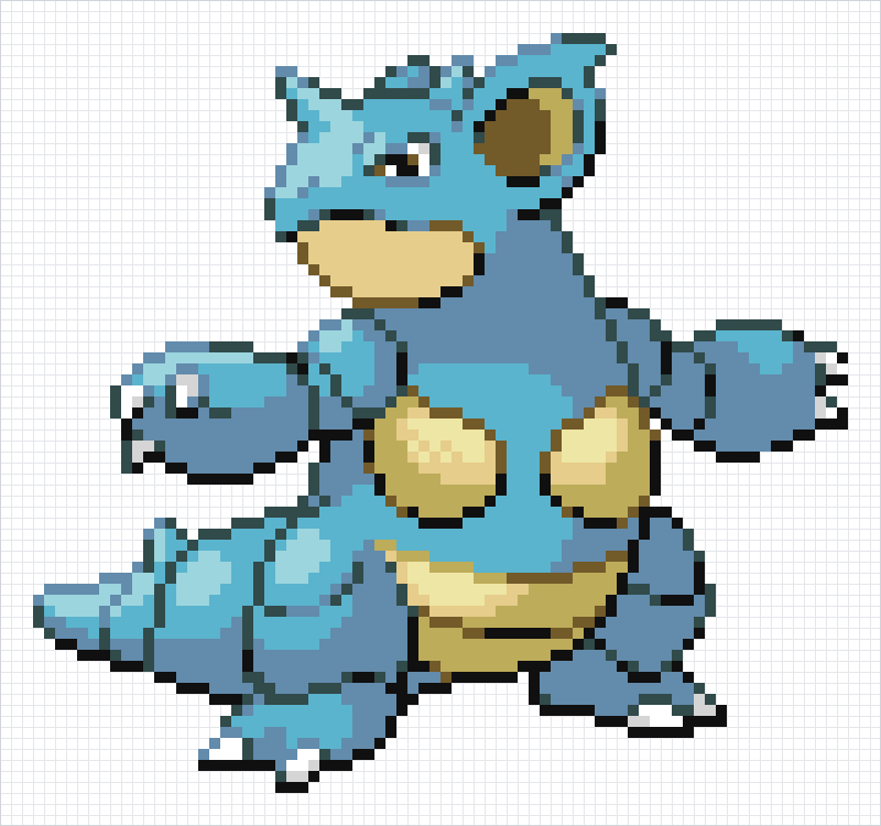 Nidoqueen Pixel Art Grid