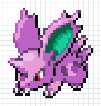 Nidoran%E2%99%82 Pixel Art Grid