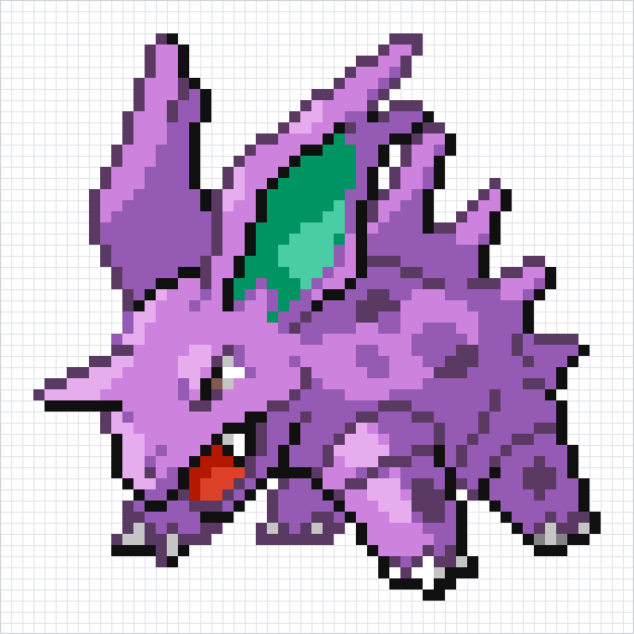 Nidorino Pixel Art Grid