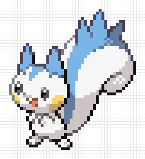 Pachirisu Pixel Art Grid