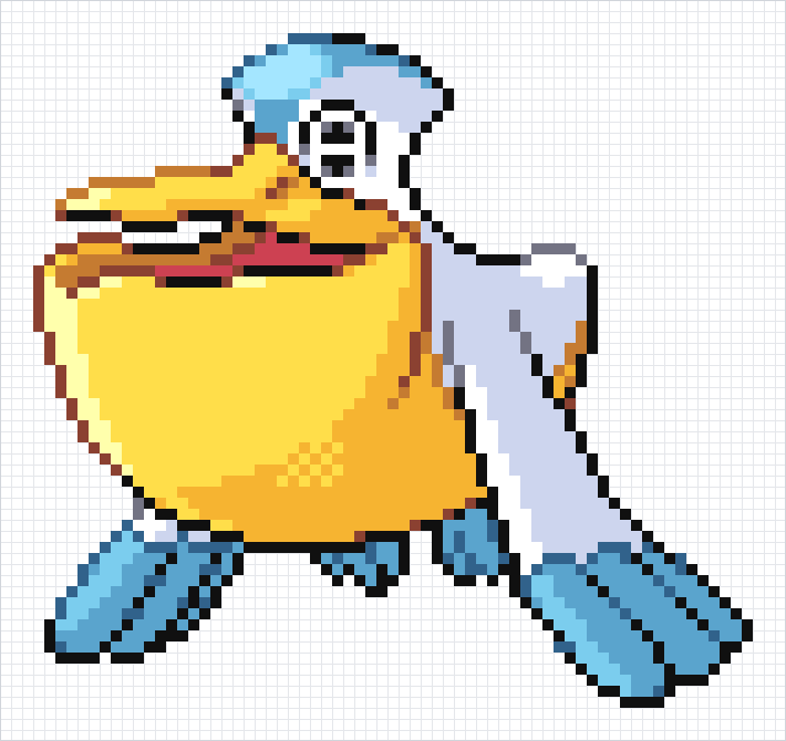 Pelipper Pixel Art Grid