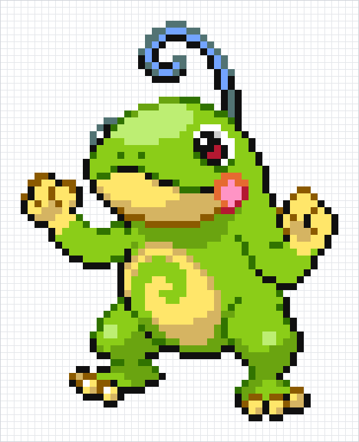 Politoed Pixel Art Grid
