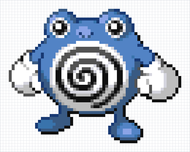 Poliwhirl Pixel Art Grid