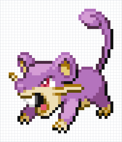 Rattata Pixel Art Grid