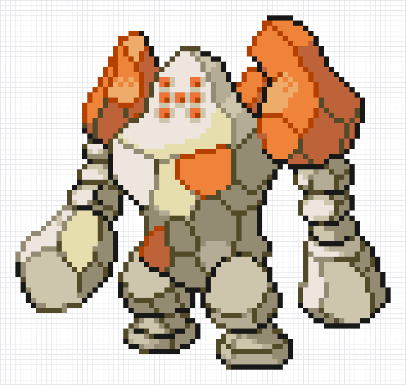 Regirock Pixel Art Grid