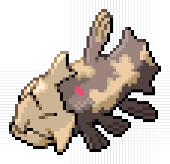 Relicanth Pixel Art Grid