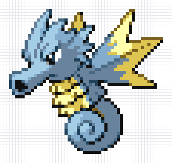 Seadra Pixel Art Grid