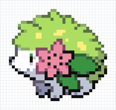 Shaymin Pixel Art Grid