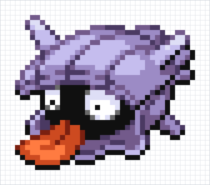 Shellder Pixel Art Grid