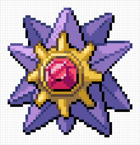 Starmie Pixel Art Grid