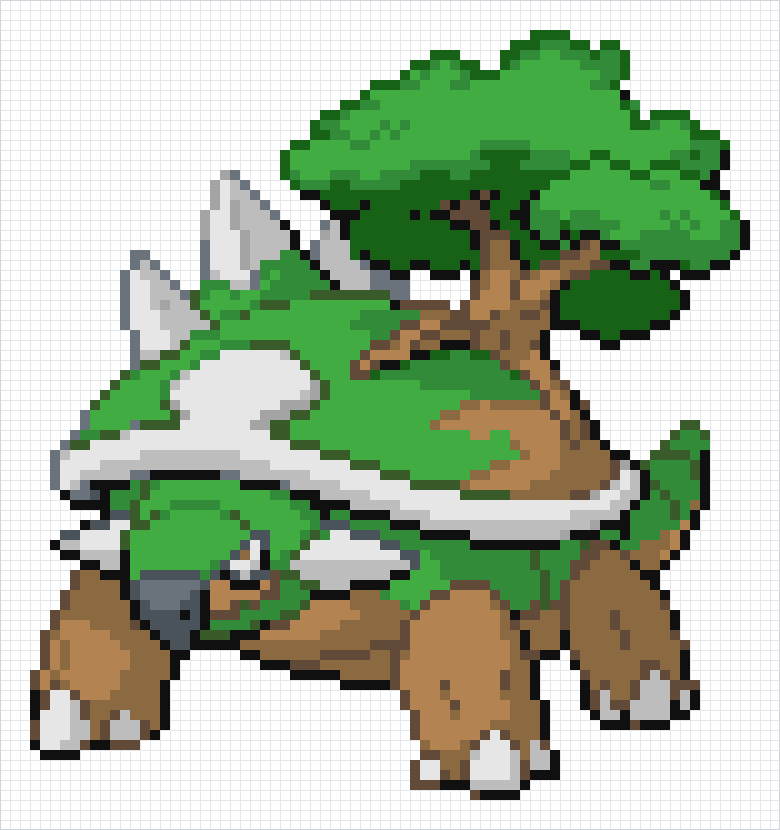 Torterra Pixel Art Grid