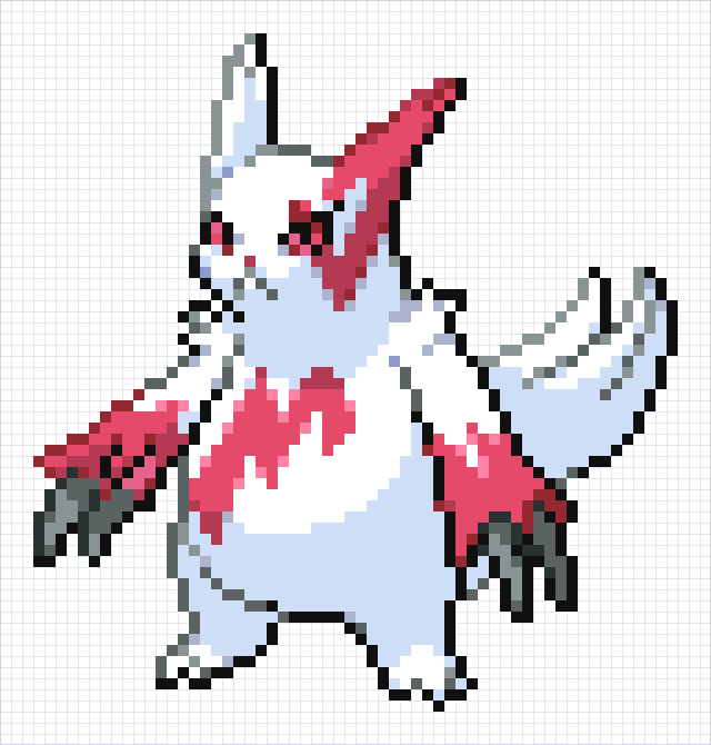 Zangoose Pixel Art Grid